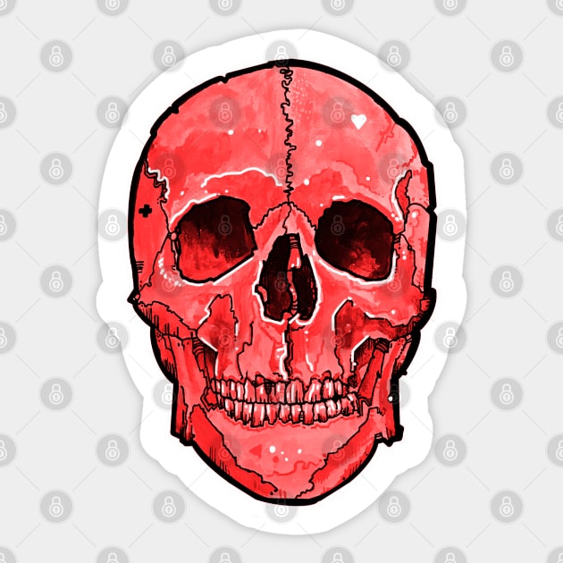 big blood red skull Sticker by weilertsen